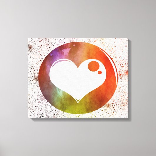 Toile Artwork Abstraite d'aquarelle violette, orange et (Recto)