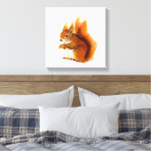 Toile Artwork de peinture à l'aquarelle d'écureuil rouge (Insitu(Chambre))