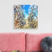 Toile Artwork de Pointillisme d'amandiers en fleurs prin (Insitu(Salon))