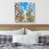 Toile Artwork de Pointillisme d'amandiers en fleurs prin (Insitu(Chambre))