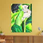 Toile Arum blanc Lily aquarelle tropicale florale (Insitu(Salon))