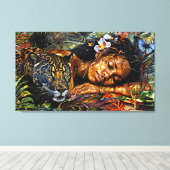 Toile "Arumáya" Fleur de Jaguar - Femmes en Amazonie (Insitu (Plancher de Bois))