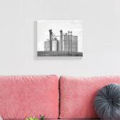 Toile Ascenseur à grains noirs et blancs sur une colline (Insitu(Salon))