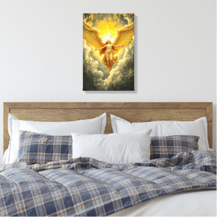 Toile Ascension de la lumière - Oeuvre majestueuse Angél