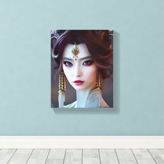 Toile Asian Goddess Ai Generated Art (Insitu (Plancher de Bois))