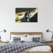 Toile Asie, Malaisie, Melaka. Reflets néon dans une voit (Insitu(Chambre))