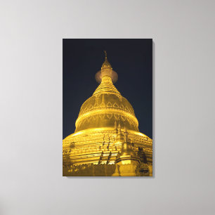 Toile Asie, Mayanmar, Yangon, temple bouddhiste à