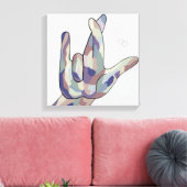 Toile ASL Je t'aime vraiment Denim (Insitu(Salon))