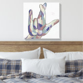 Toile ASL Je t'aime vraiment Denim (Insitu(Chambre))