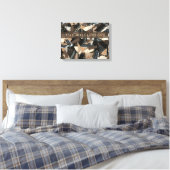 Toile Aspect Patchwork de Bandes Abstraites Neutres Pers (Insitu(Chambre))