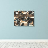 Toile Aspect Patchwork de Bandes Abstraites Neutres Pers (Insitu (Plancher de Bois))