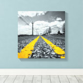 Toile Asphalt Jaune Road Photographie créative (Insitu (Plancher de Bois))