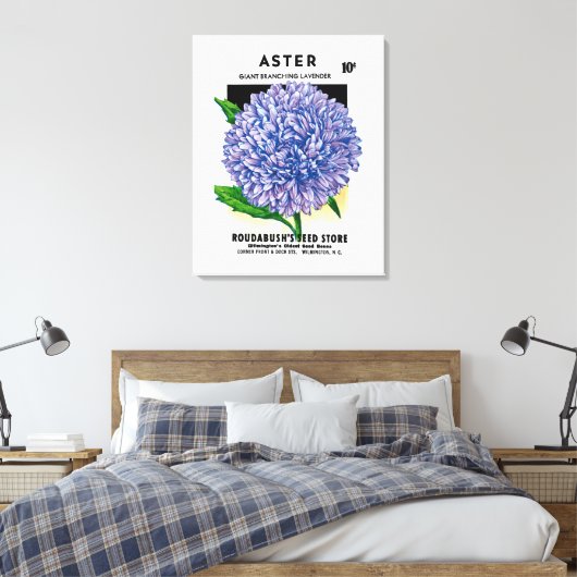 Toile Aster Vintage Seed Packet (Insitu(Chambre))