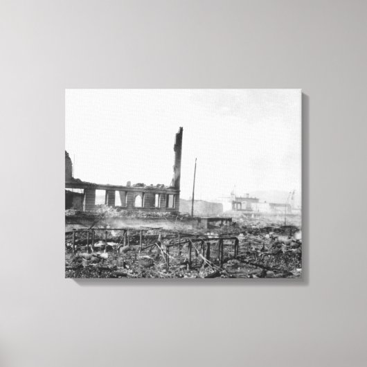 Toile Astoria, Oregon Fire Vue d'Exchange St. (Recto)