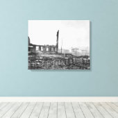 Toile Astoria, Oregon Fire Vue d'Exchange St. (Insitu (Plancher de Bois))
