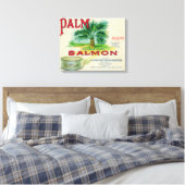 Toile Astoria, Oregon - Palm Saumon Étiquette Coque (Insitu(Chambre))