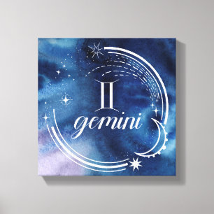 Toile Astrologie aquarelle - Gemini