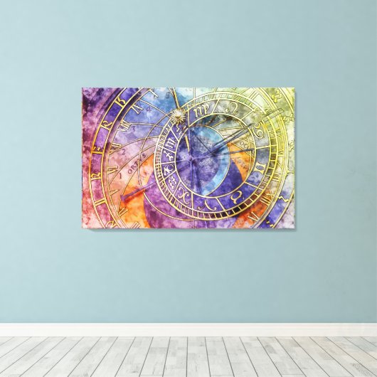 Toile Astrologie temps colorée Abstraite (Insitu (Plancher de Bois))