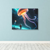 Toile Astronaut and Cosmic Jellyfish (Insitu (Plancher de Bois))