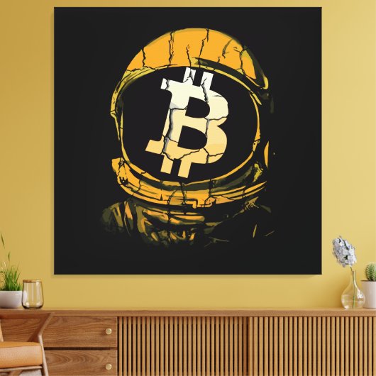 Toile Astronaut Bitcoin-Crypto (Insitu(Salon))