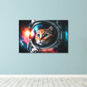Toile Astronaut de chat spatial drôle Kitty Galaxy Unive (Insitu (Plancher de Bois))
