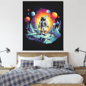 Toile Astronaut Galaxy Space Explorer Wooden Wall Plaque (Insitu(Chambre))