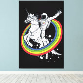 Toile Astronaute chevauchant une licorne  (Insitu (Plancher de Bois))