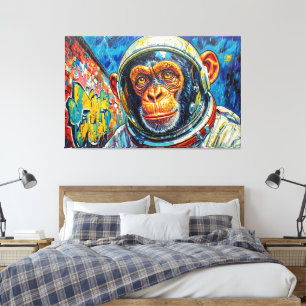 TOILE ASTRONAUTE CHIMPANZÉ RENTRE À LA MAISON