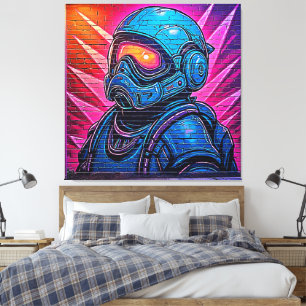 Toile Astronaute de Neon Cyberpunk