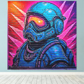 Toile Astronaute de Neon Cyberpunk (Insitu (Plancher de Bois))