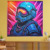 Toile Astronaute de Neon Cyberpunk (Insitu(Salon))