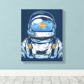 Toile Astronaute du poisson d'or (Insitu (Plancher de Bois))