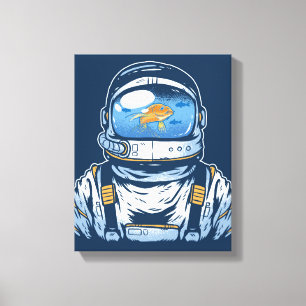 Toile Astronaute du poisson d'or