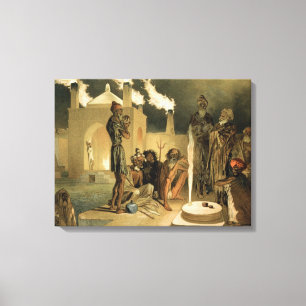 Toile Ateseh-Gah, Indiens consacrés au culte du feu, B
