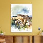 Toile Athènes Grèce aquarelle (Insitu(Salon))