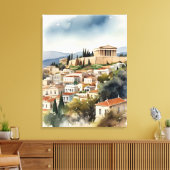 Toile Athènes Grèce aquarelle (Insitu(Salon))