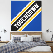 Toile Athletic Bleu Jaune Noir TOUCHDOWN Stripes (Insitu(Chambre))
