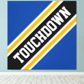 Toile Athletic Bleu Jaune Noir TOUCHDOWN Stripes (Insitu (Plancher de Bois))