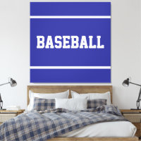 Athlétique Été Bleu Blanc BASEBALL Texte Rayures