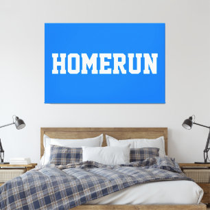 Toile Athlétique Texte HOMERUN Bleu Clair Sportif Blanc
