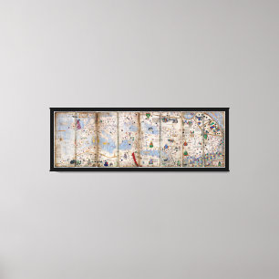 Toile Atlas catalan de 8 panneaux par Abraham Cresques