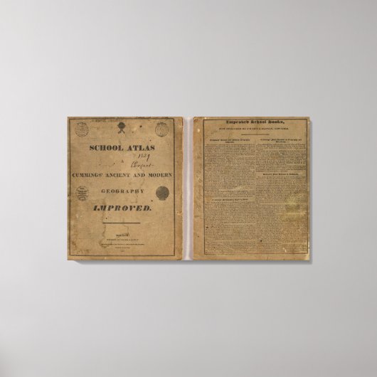 Toile Atlas scolaire avec géographie moderne (Recto)