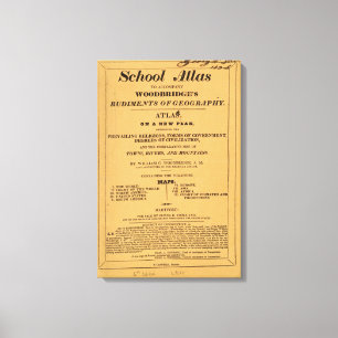 Toile Atlas scolaire, rudiments de géographie de Woodbri