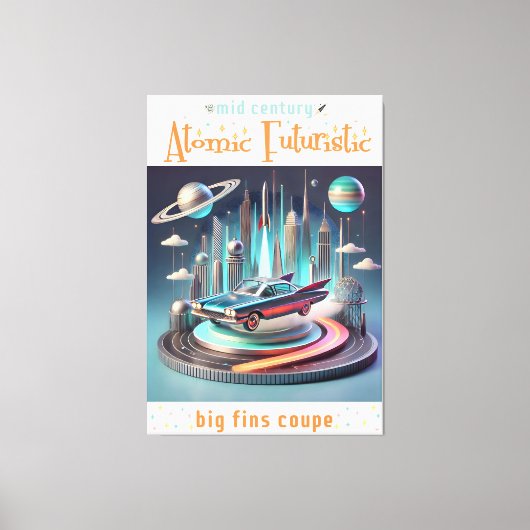 Toile Atomic Futuristic Big Fins Coupe Car (Recto)