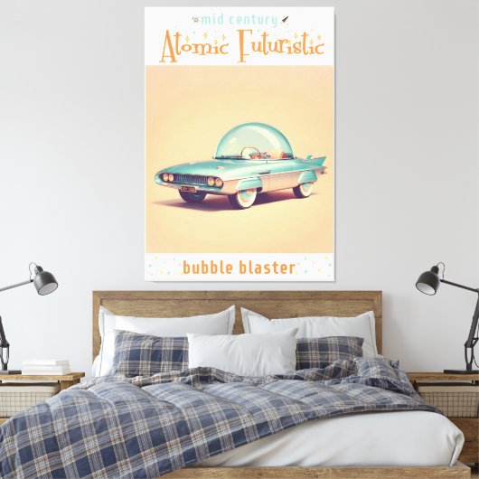 Toile Atomic Futuristic Bubble Blaster Car (Insitu(Chambre))