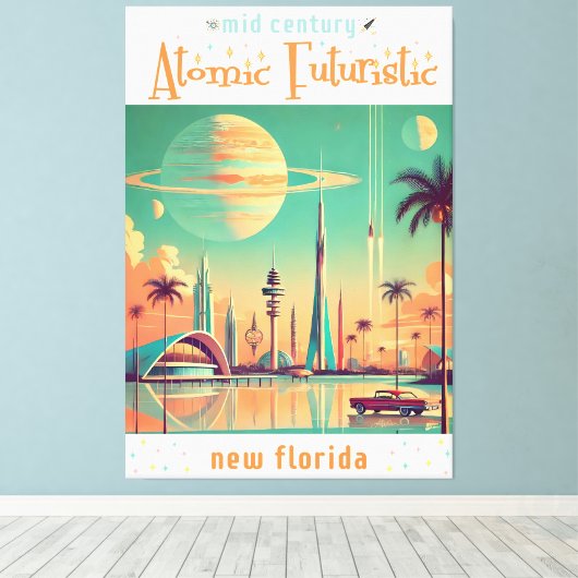 Toile Atomic Futuristic New Florida (Insitu (Plancher de Bois))