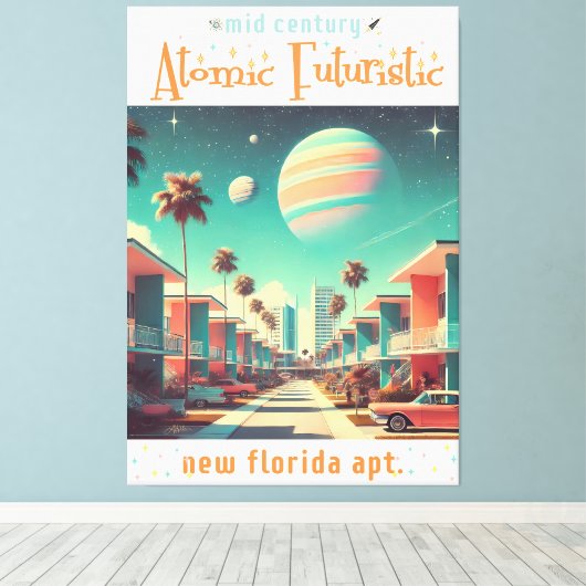 Toile Atomic Futuristic New Florida Apartments (Insitu (Plancher de Bois))