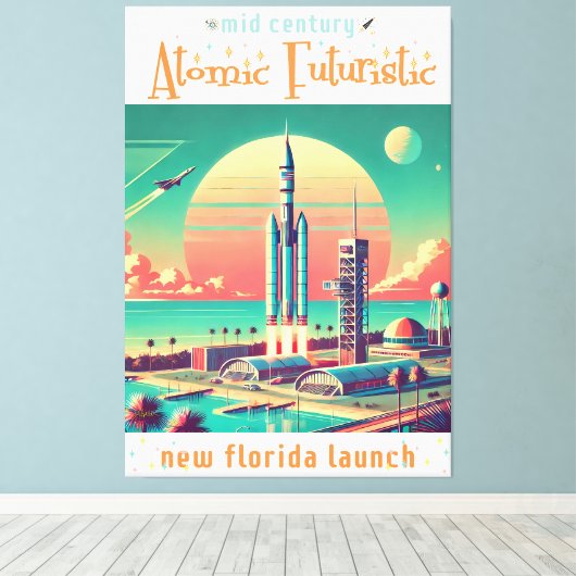 Toile Atomic Futuristic New Florida Launch Site (Insitu (Plancher de Bois))