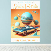 Toile Atomic Futuristic Sky View Cruiser Car  (Insitu (Plancher de Bois))