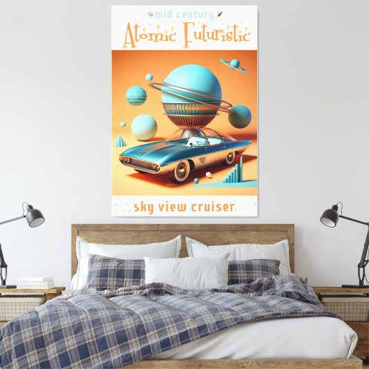 Toile Atomic Futuristic Sky View Cruiser Car  (Insitu(Chambre))